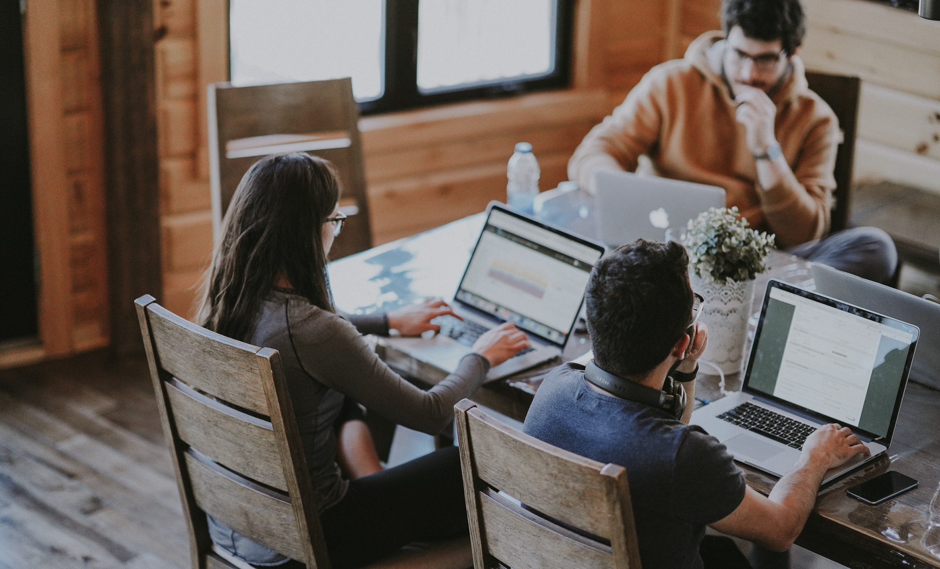 students on computers