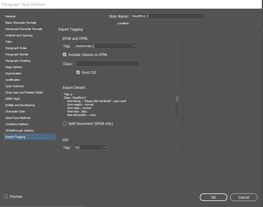 Paragraph Style Options for InDesign