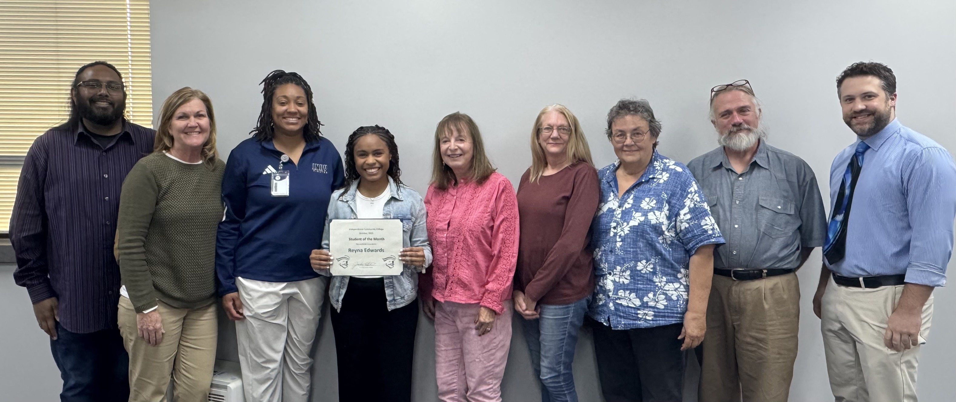 Reyna Edwards being recognized at October